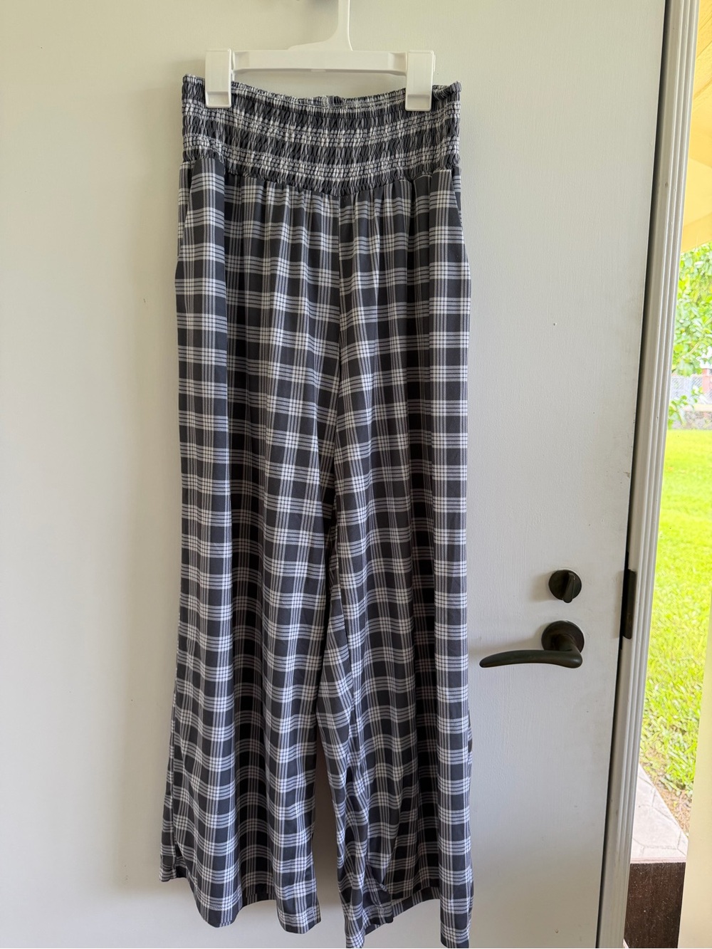 Homegrown Palaka pants wide leg pull on smock waist